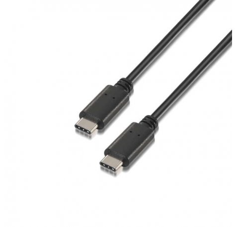 Aisens Cable USB 2.0 3A - Tipo USB-C/M-USB-C/M - 0.5m - Color Negro