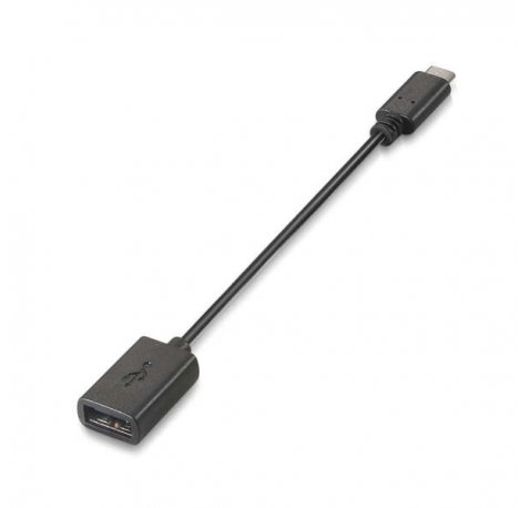 Aisens Cable USB 2.0 3A - Tipo USB-C/M-A Hembra - 15cm - Color Negro