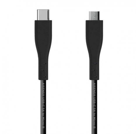 Aisens Cable USB 2.0 3A - Tipo USB-C/M-Micro B/M - 2.0m - Color Negro