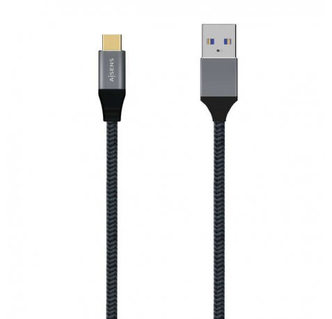 Aisens Cable USB 3.1 GEN2 Aluminio 10GBPS 3A - TIPOUSB-C/M-A/M - 2.0M - Color Gris
