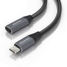 Aisens Cable USB 3.2 GEN2x2 Aluminio 20Gbps 8K@30Hz 5A 100W - Tipo USB-C/M-USB-C/H - 2.0m - Color Gris