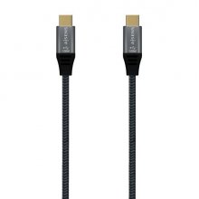 Aisens Cable USB 3.2 Gen2x2 Aluminio 20Gbps 8K@30Hz 5A 100W E-Mark, Tipo USB-C/M-USB-C/M - 0.6m - Color Gris