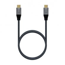 Aisens Cable USB 3.2 Gen2x2 Aluminio 20Gbps 8K@30Hz 5A 100W E-Mark, Tipo USB-C/M-USB-C/M - 1.0m - Color Gris