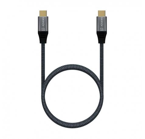 Aisens Cable USB 3.2 Gen2x2 Aluminio 20Gbps 8K@30Hz 5A 100W E-Mark, Tipo USB-C/M-USB-C/M - 1.0m - Color Gris