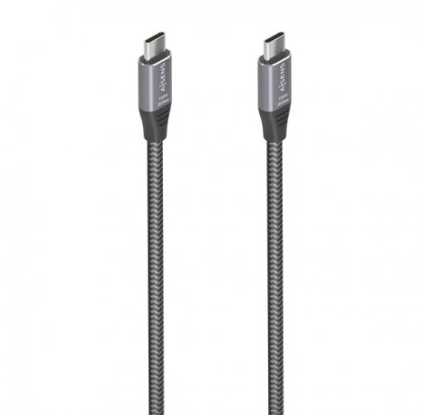 Aisens Cable USB 3.2 Gen2x2 Aluminio 20Gbps 8K@30Hz 5A 100W E-Mark - Tipo USB-C/M-USB-C/M - 3.0m - Color Gris