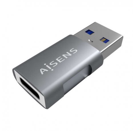 Aisens Mini Adaptador USB 3.2 GEN2 10G 3A - Tipo USB-C/H-A/M - Color Gris