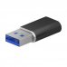 Aisens Mini Adaptador USB 3.2 Gen2/USB 2.03A - Tipo USB-C/H-A/M - Color Negro