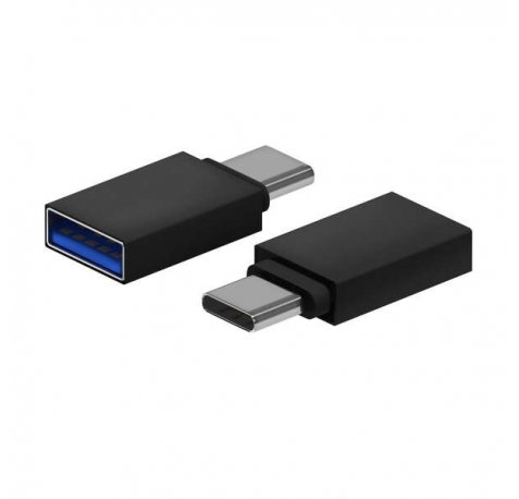 Aisens Mini Adaptador Aluminio USB 3.2 GEN1 3A - Tipo USB-C/M-A/H - Color Negro