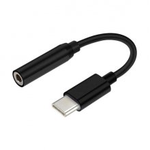 Aisens Conversor USB-C a Audio - Frecuencia de Muestreo 384KHz 32Bit - USB-C/M-JACK 3.5/H - 15cm - Color Negro