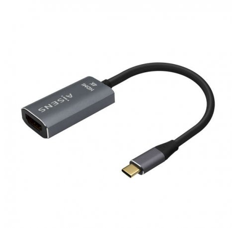 Aisens Conversor Aluminio USB-C a HDMI 4K@60Hz - USB-C/M-HDMI/H - 15cm - Color Gris