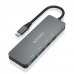 Aisens Hub USB 3.2 GEN2 10G USB-C - USB-C/M-2xUSB-C/H-2xUSB-A/H - 15cm - Color Gris