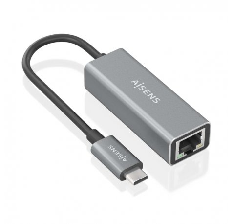 Aisens Conversor USB3.1 GEN1 USB-C a Ethernet Gigabit 10/100/1000 MBPS - 15cm - Color Gris