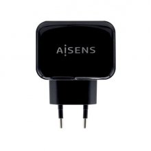 Aisens Cargador USB 17W 5V/3.4A - 2xUSB con Control AI - Color Negro