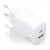 Aisens Cargador 25W - 1xUSB-C PD3.0 - 1xUSB-A QC3.0 - Color Blanco