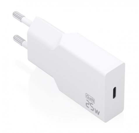 Aisens Cargador de Pared - 25W - GaN - 1xUSB-C - Power Delivery 3.0 - Ultra Delgado - Multiples Protecciones de Seguridad - Color Blanco