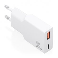 Aisens Cargador de Pared - 30W - GaN - 1xUSB-C - 1xUSB-A - Power Delivery 3.0 - Ultra Delgado - Multiples Protecciones de Seguridad - Color Blanco Aisens Cargador de Pared - 30W - GaN - 1xUSB-C - 1xUSB-A - Power Delivery 3.0 - Ultra Delgado - Multiples Protecciones de Seguridad - Color Blanco