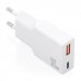 Aisens Cargador de Pared - 30W - GaN - 1xUSB-C - 1xUSB-A - Power Delivery 3.0 - Ultra Delgado - Multiples Protecciones de Seguridad - Color Blanco