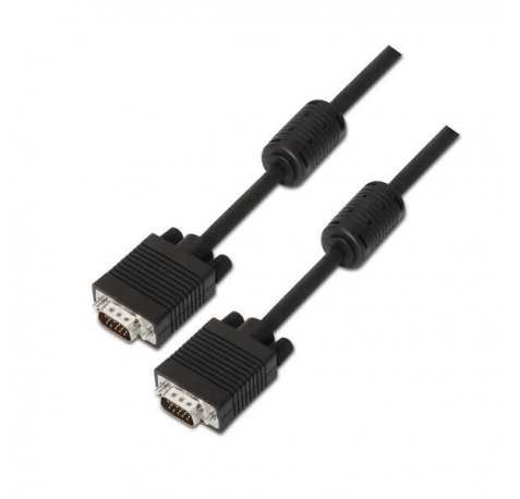 Aisens Cable SVGA con Ferrita - HDB15/Macho-HDB15/Macho - 20m - Color Negro
