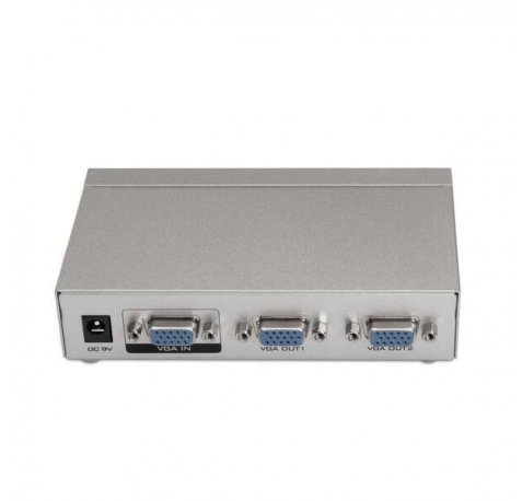 Aisens SVGA Duplicador para 2 Monitores con Alimentacion - Color Plata