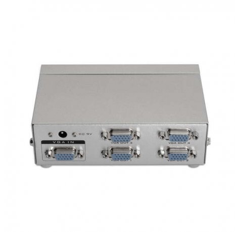 Aisens SVGA Duplicador para 4 Monitores con Alimentacion - Color Plata
