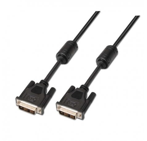 Aisens Cable DVI Single Link 18+1 con Ferrita - DVI-D Macho a DVI-D Macho - 5.0m - (1920x1200) - Color Negro