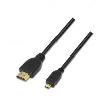 Aisens Cable Micro HDMI Alta Velocidad / HEC - A Macho-D/Macho - 0.8m - Compatibilidad 3D y Ethernet - Color Negro