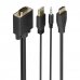 Aisens Cable Conversor HDMI a SVGA+Audio - Longitud 1.5m - HDMI Macho - HDB15 Macho - Jack 3.5mm Macho - USB-A Macho - Soporta Resoluciones hasta 1080P - Plug and Play - Color Negro