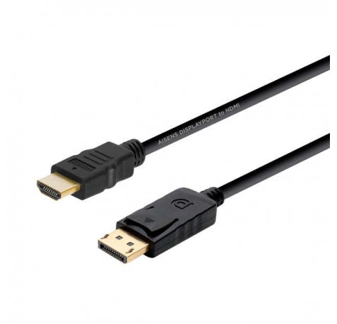 Aisens Cable Conversor Displayport a HDMI - DP/M-HDMI/M - 2.0m - Color Negro