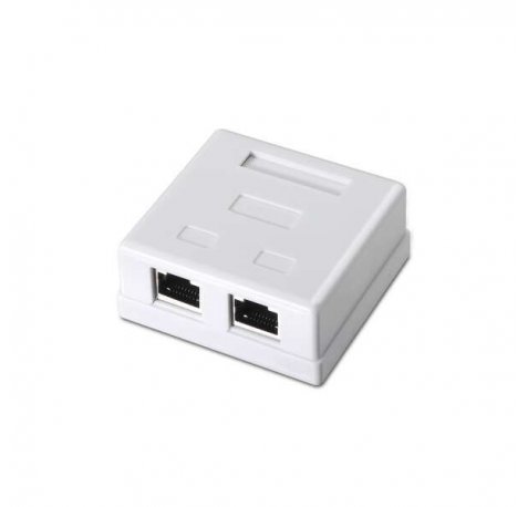 Aisens Roseta de Superficie RJ45 Cat.6 FTP 2 Tomas - Color Blanco