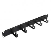 Aisens Organizador de Cables Metalico con 5 anillos - 19" 1U - Color Negro