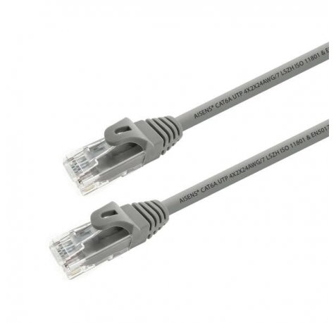 Aisens Cable de Red Latiguillo RJ45 LSZH Cat.6A 500 Mhz UTP AWG24 - 5.0m - Libre de Halogenos - 10 Gigabit/s - Color Gris