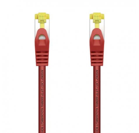 Aisens Cable de Red Latiguillo RJ45 LSZH Cat.7 600 MHz S/FTP PIMF AWG26 - 0.5M - Color Rojo