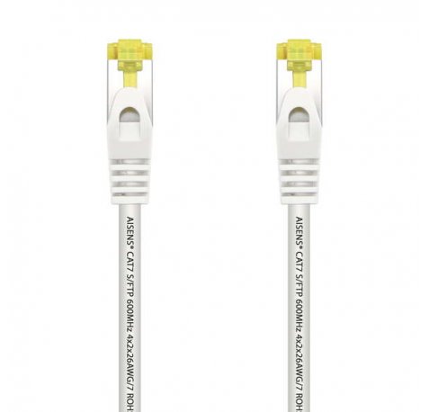 Aisens Cable de Red Latiguillo RJ45 LSZH Cat.7 600 MHz S/FTP PIMF AWG26 - 25cm - Color Blanco