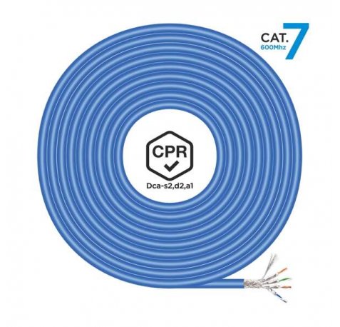 Aisens Cable de Red RJ45 LSZH CPR Dca CAT.7 600 MHZ S/FTP AWG23 - 500M - Color Azul