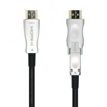 Aisens Cable HDMI V2.0 AOC (Active Optical Cable) Desmontable Premium Alta Velocidad / HEC 4K@60Hz 4:4:4 18Gbps - A/M-D/A/M - 50m - Color Negro