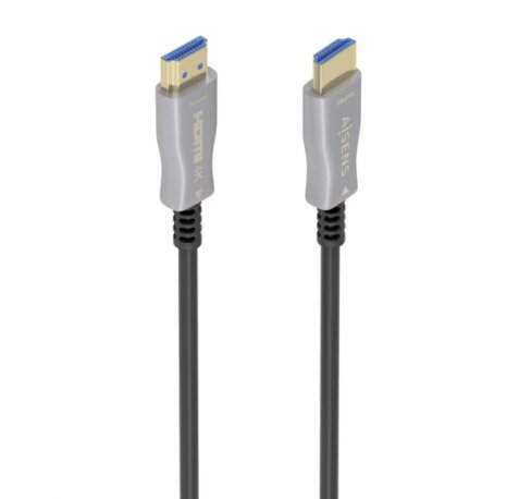 Aisens Cable HDMI V2.0 AOC Premium Alta Velocidad con Ethernet - Conectores Tipo a Macho - Fibra Optica y Cobre - Blindaje en Oro 24K - Ancho de Banda 18Gbps - Soporta 4K@60Hz y HDR10 - Compatible con ARC y 3D