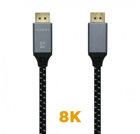 Aisens Cable Displayport V1.4 8K@60hz - DP/M-DP/M - 1.0m - Color Gris