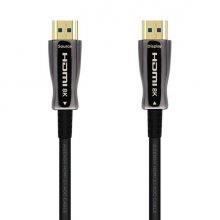 Aisens Cable HDMI V2.1 AOC (Active Optical Cable) Fibra Optica Ultra Alta Velocidad UHS 8K@60Hz 4K@120Hz 4:4:4 48Gbps - A/M-A/M - 50m - Color Negro