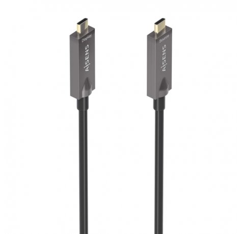 Aisens Cable USB 3.1 GEN2 10GBPS AOC 4K@60HZ 3A 60W E-MARKER - Tipo USB-C/M-USB-C/M - 15m - Color Negro
