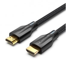 Vention Cable HDMI 2.1 - Resolucion 8K - eARC - Longitud 5m - Conectores Chapados en Oro - HDR Dinamico - Tasa de Refresco Variable - Chaqueta Trenzada de Algodon y PVC - Color Negro