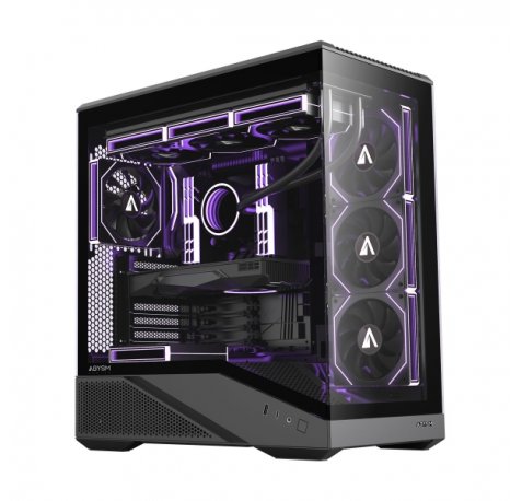 Abysm Arian Frame A400 Black Caja Torre ATX, ITX, Micro ATX - Lateral y Frontal Cristal Templado - 3.5" y 2.5" - USB-A, USB-C y Audio - 4 Ventilador ARGB Instalados - Soporta Refrigeracion Liquida