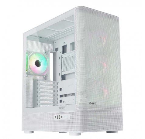 Abysm Danube Sava H500 II Torre ATX - Lateral de Cristal Templado - 3.5" y 2.5" - USB-A, USB-C y Audio - 4 Ventiladores ARGB Instalados -  Color Blanco