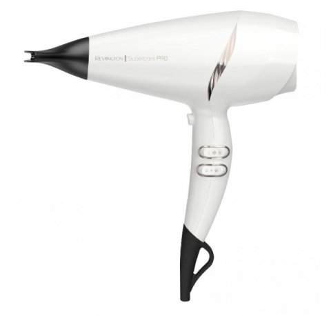 Remington Supercare Pro 2200AC Secador de Pelo 2200W - Boquillas Concentradoras - Motor AC Profesional - Color Blanco