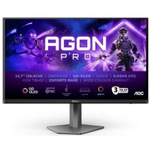 AOC AGON PRO AG276QZD2 Monitor 26.7" QD-OLED QHD 240Hz HDR400 - Respuesta 0.03ms - Altavoces 10W - Ajustable en Altura, Inclinacion y Rotacion - HDMI, DisplayPort, USB - VESA 100x100mm - Color Negro AOC AGON PRO AG276QZD2 Monitor 26.7" QD-OLED QHD 240Hz HDR400 - Respuesta 0.03ms - Altavoces 10W - Ajustable en Altura, Inclinacion y Rotacion - HDMI, DisplayPort, USB - VESA 100x100mm - Color Negro