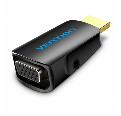 Vention Adaptador Conversor HDMI Macho a VGA Hembra con Audio Jack 3.5mm - Color Negro