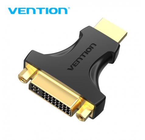 Vention Adaptador HDMI a DVI - Chapado en oro - Direccion dual - Resolucion 1080P@60Hz - Carcasa de PVC - Color Negro