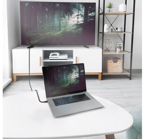 Aisens Cable Conversor Aluminio USB-C a HDMI 2.1 8K@60Hz - USB-C/M-HDMI/M - 2.0m - Color Negro