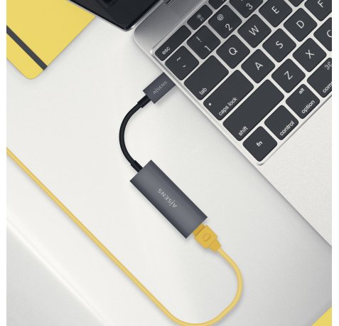 Aisens Conversor USB3.1 GEN1 USB-C a Ethernet Gigabit 10/100/1000 Mbps - 15cm - Color Gris