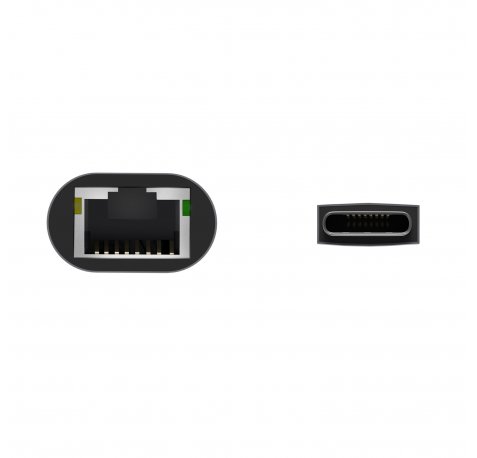 Aisens Conversor USB3.1 GEN1 USB-C a Ethernet Gigabit 10/100/1000 Mbps - 15cm - Color Gris