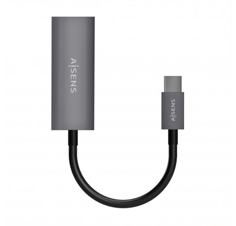 Aisens Conversor USB3.1 GEN1 USB-C a Ethernet Gigabit 10/100/1000 Mbps - 15cm - Color Gris